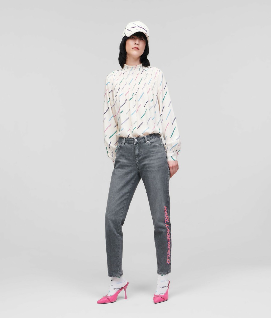 Women * | Hot Sell Karl Future Logo Girlfriend Jeans