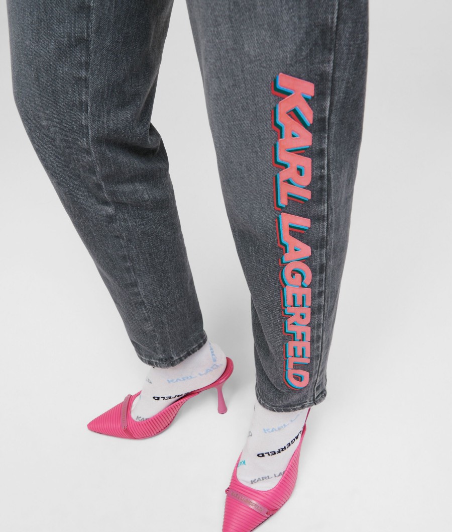 Women * | Hot Sell Karl Future Logo Girlfriend Jeans