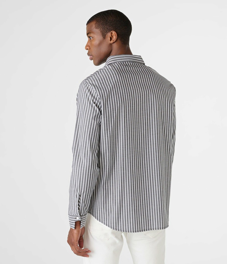 Men * | Special Style Striped Oversized Button Up Shirt