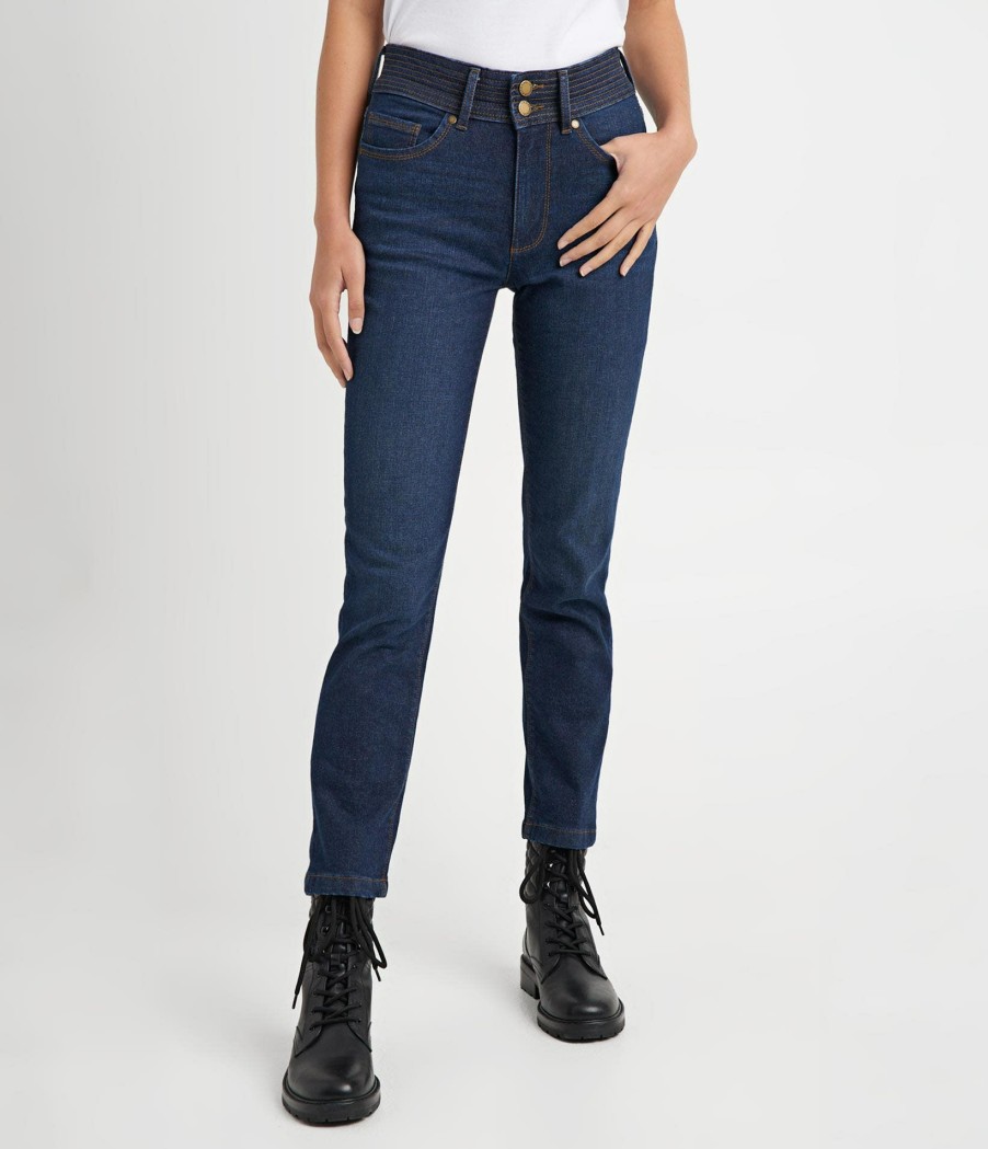 Apparels * | New Products Contrast Stitch Denim Pant