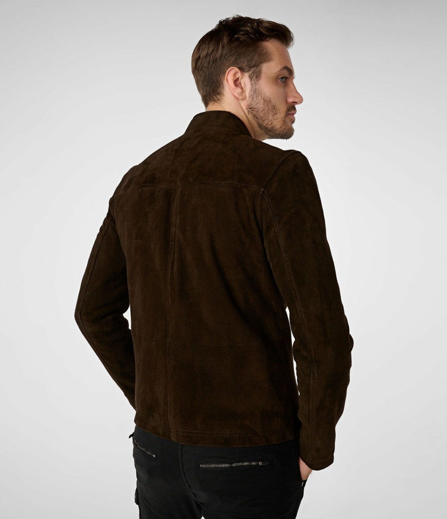 Men * | Shoping Model Suede Moto Jacket