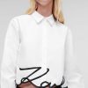 Women * | Sale Online Karl Signature Cropped Shirt