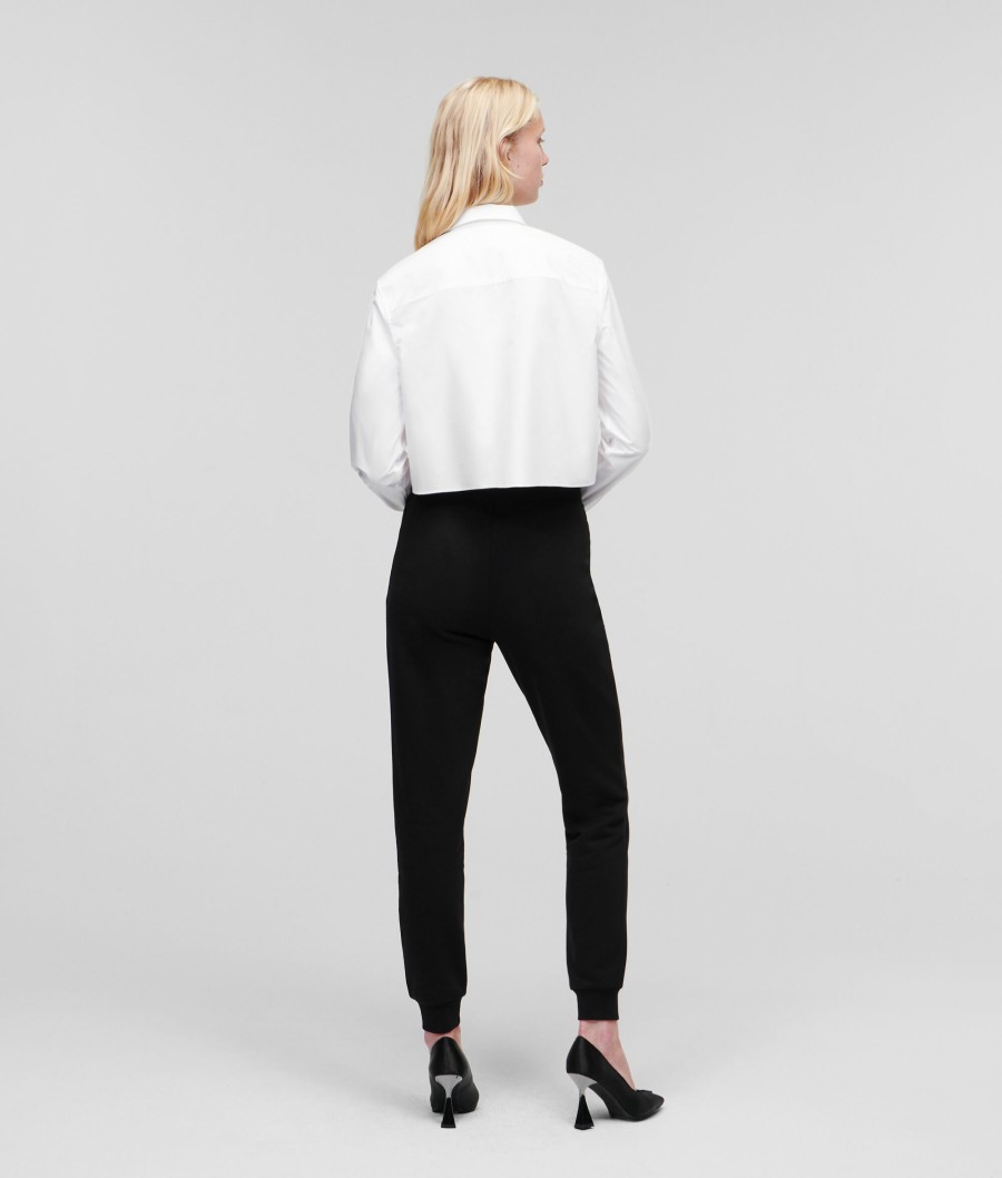 Women * | Sale Online Karl Signature Cropped Shirt