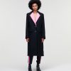 Women * | Low Price Color-Pop Lapel Tailored Coat