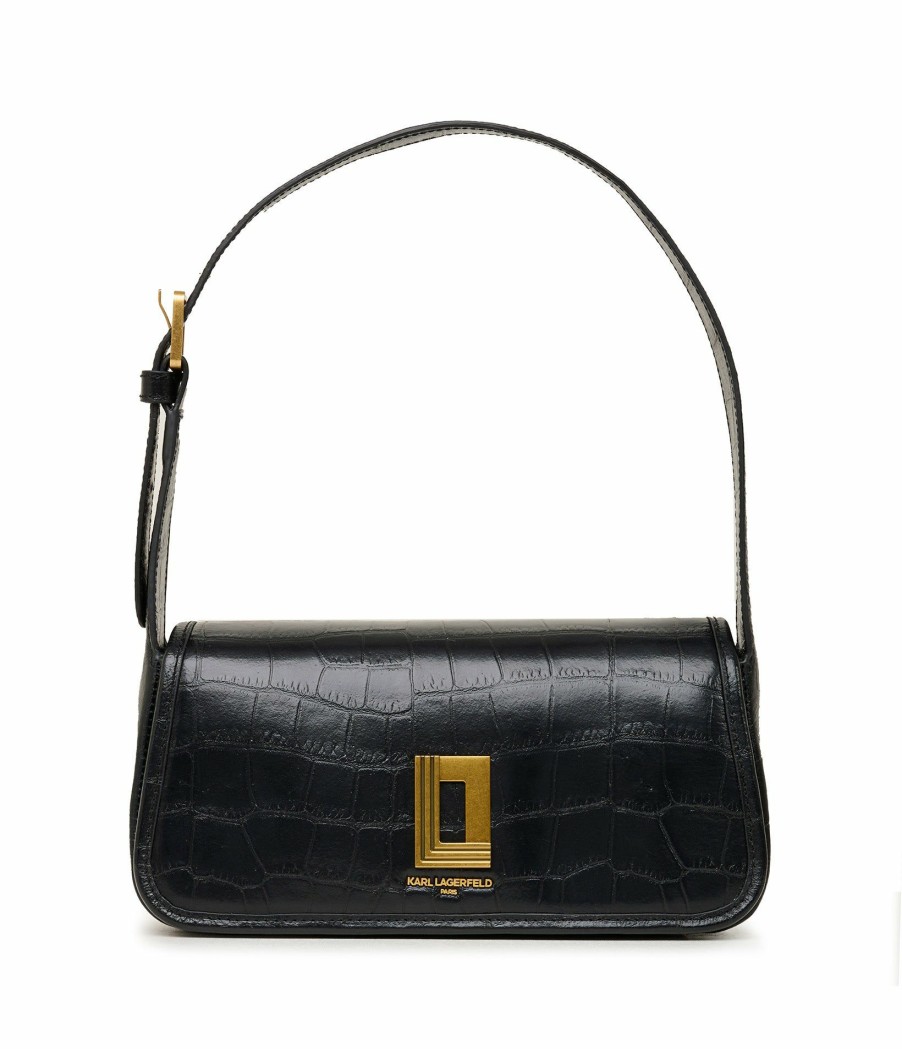 Women * | Sells Cheap Lyon Demi Soft Croco Shoulder Bag