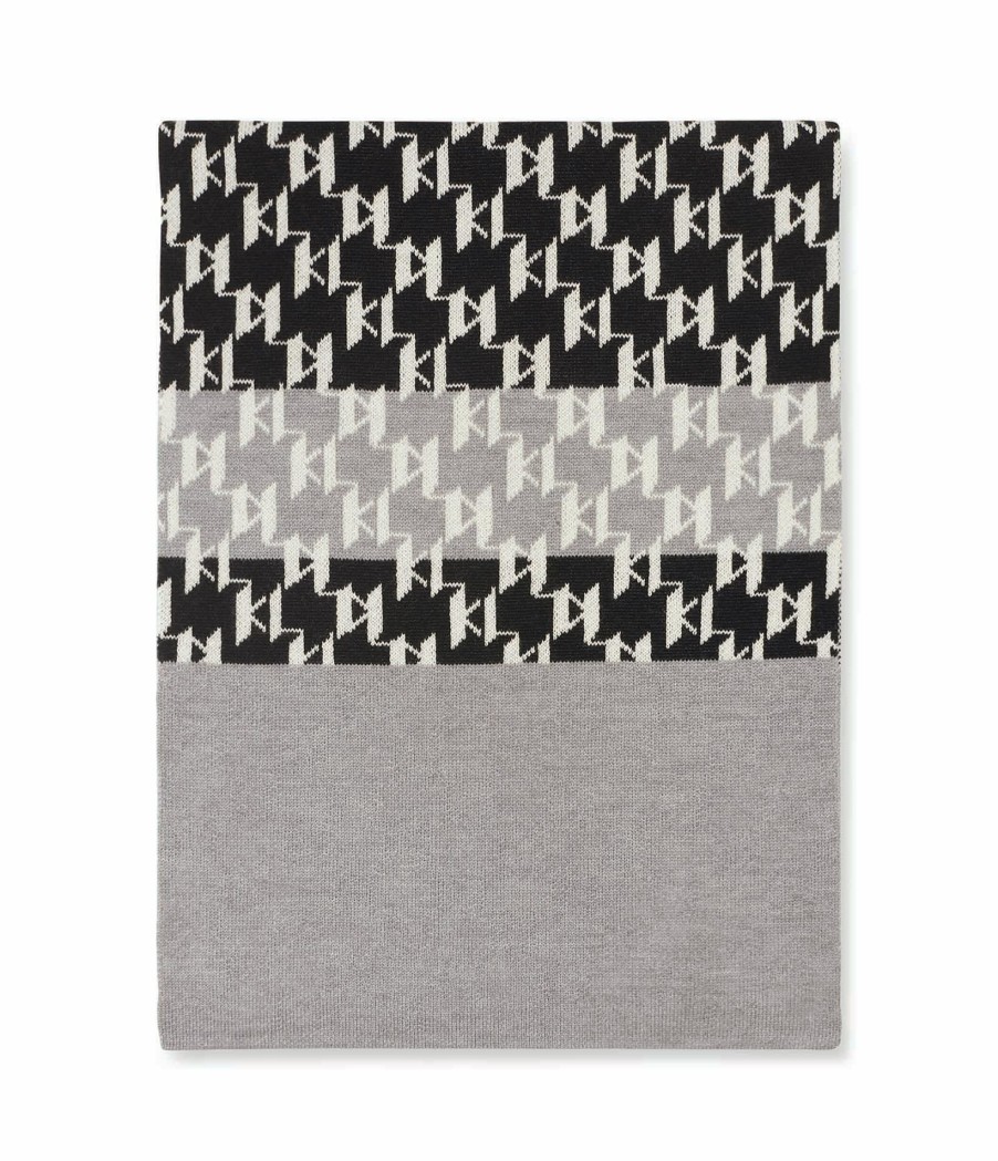 Men * | Cheap Wool Blend Monogram Logo Scarf