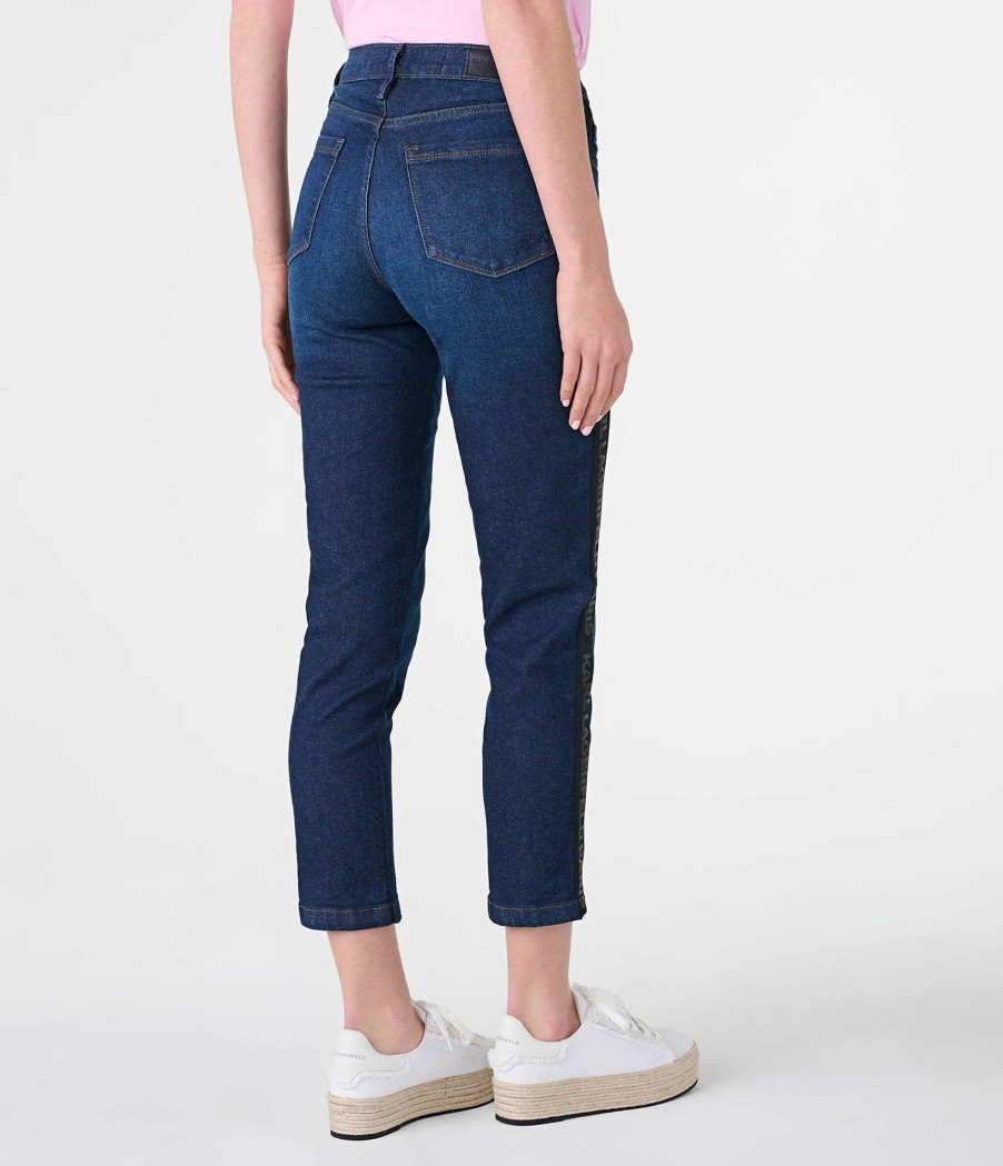 Apparels * | Lower Prices Skinny Leg Logo Taping Denim