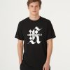 Men * | Shoping Model Large Distressed Foil Logo Tee