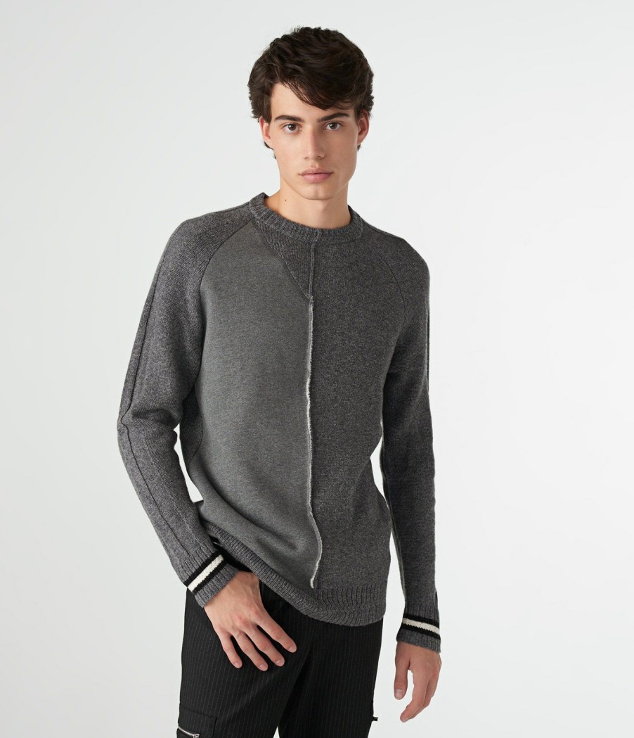 Men * | Cheap Asymmetric Colorblockcrewneck