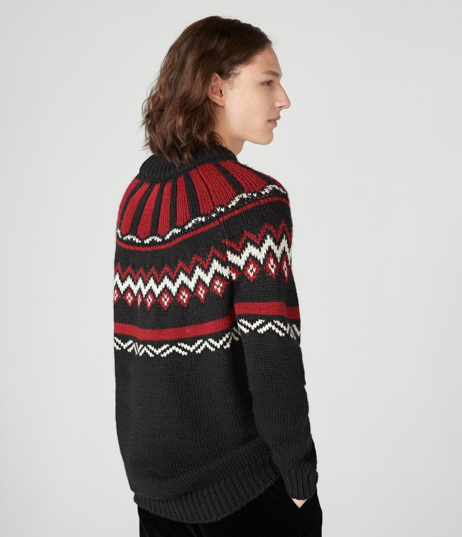 Men * | Sells Cheap Fair Isle Mock Neck Sweater