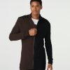 Men * | Attractive Model Colorblock Zip Cardigan