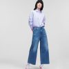 Women * | Hot Sell Blue Denim Culottes