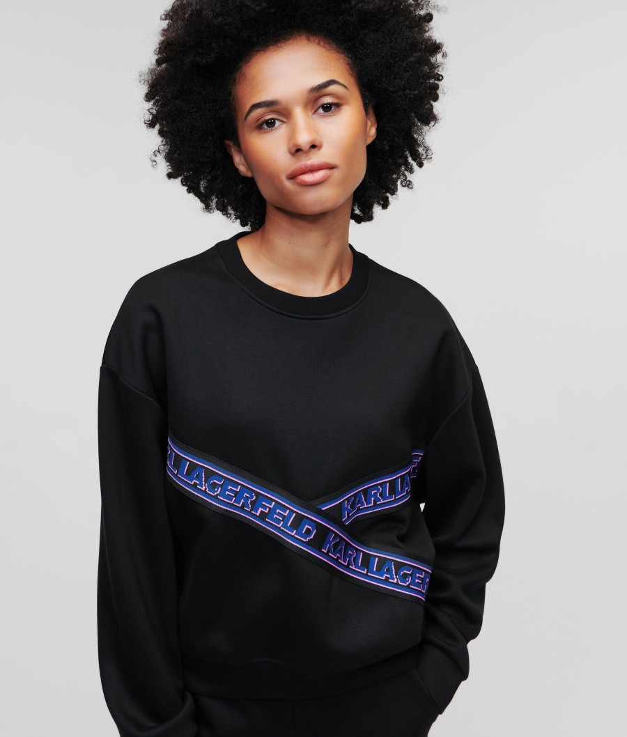 Women * | Discount Sale Karl Logo Cropped Sweatshirt