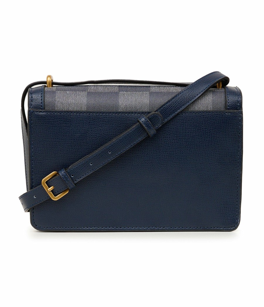 Women * | Discount Sale Corinne Denim Checkered Shoulder Bag