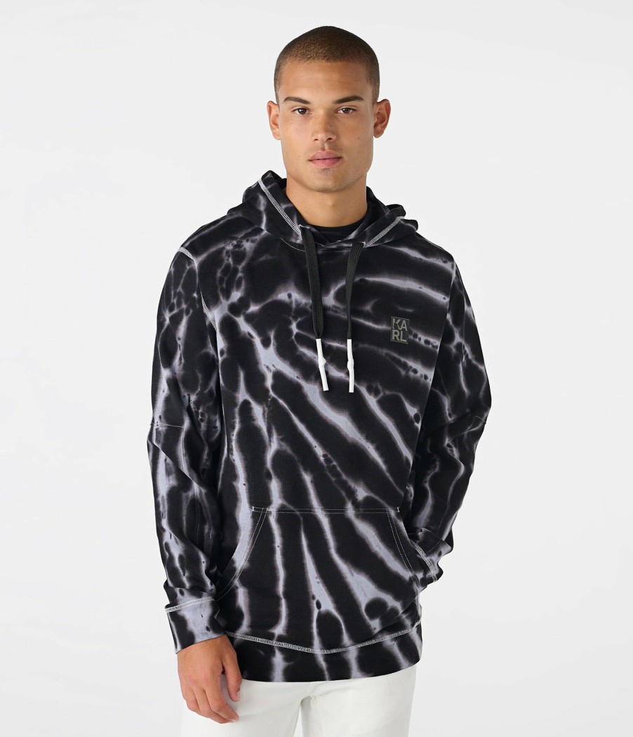 Men * | Cheap Logo Patch Tie Dye Hoodie