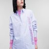 Women * | Quality Guarantee Multi-Directional Pinstripe Shirt With Karl Future Logo