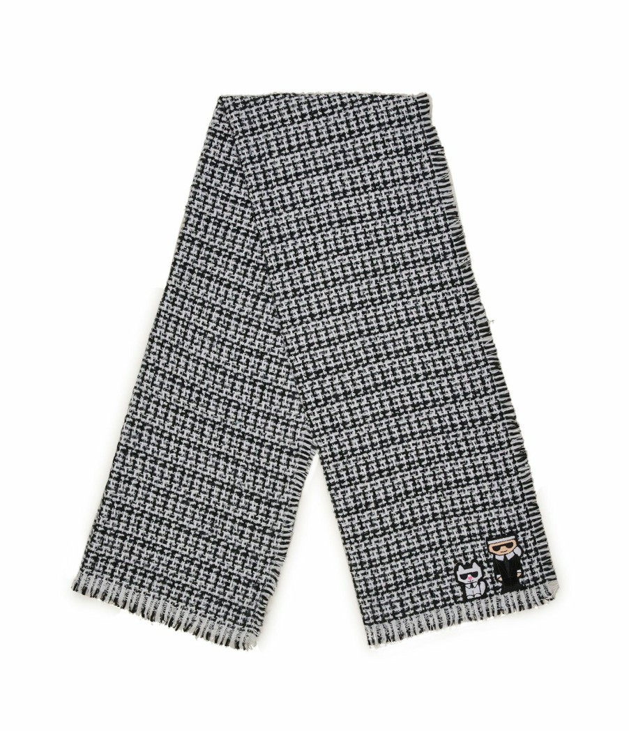 Women * | Cheap Tweed Karl & Choupette Blanket Scarf