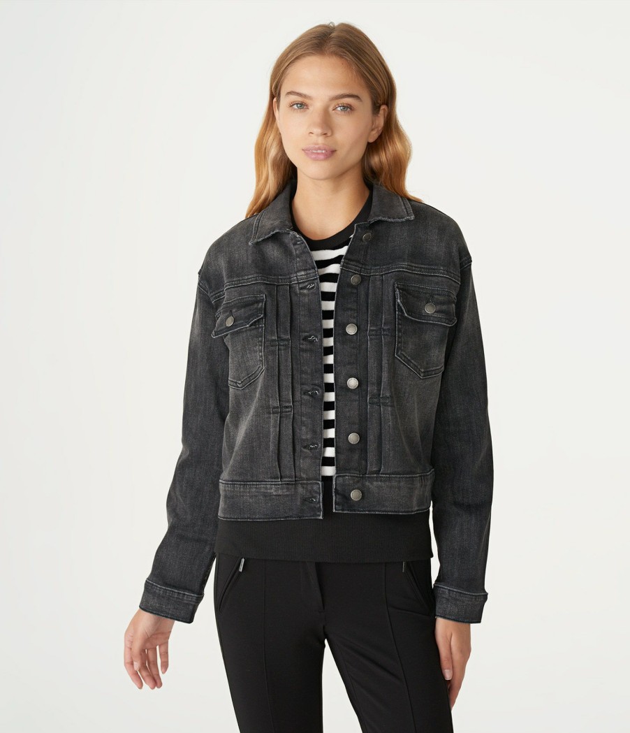 Apparels * | Exactly Discount Cropped Denim Jacket