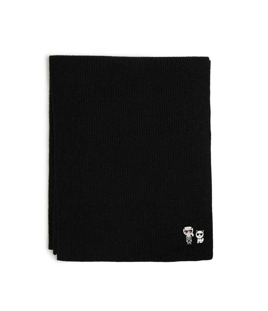 Women * | Sells Cheap Ribbed Karl Scarf