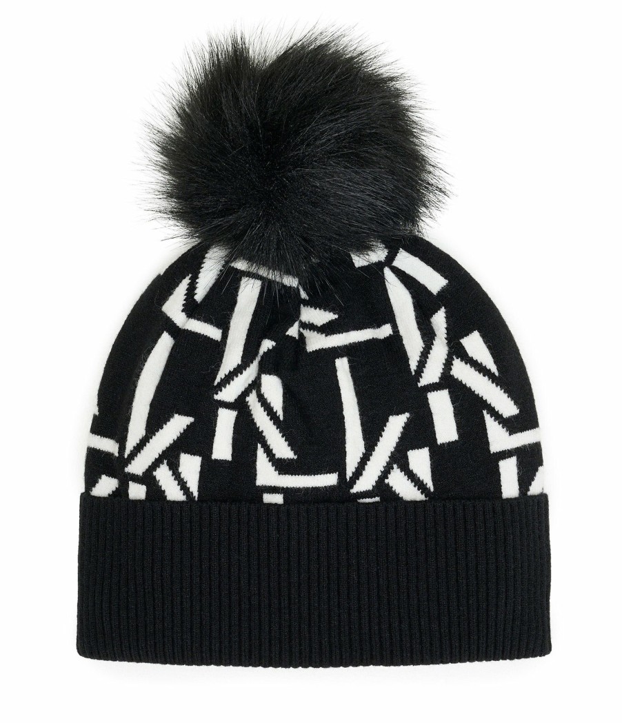 Women * | Shoping Model Monogram Intarsia Pom Beanie