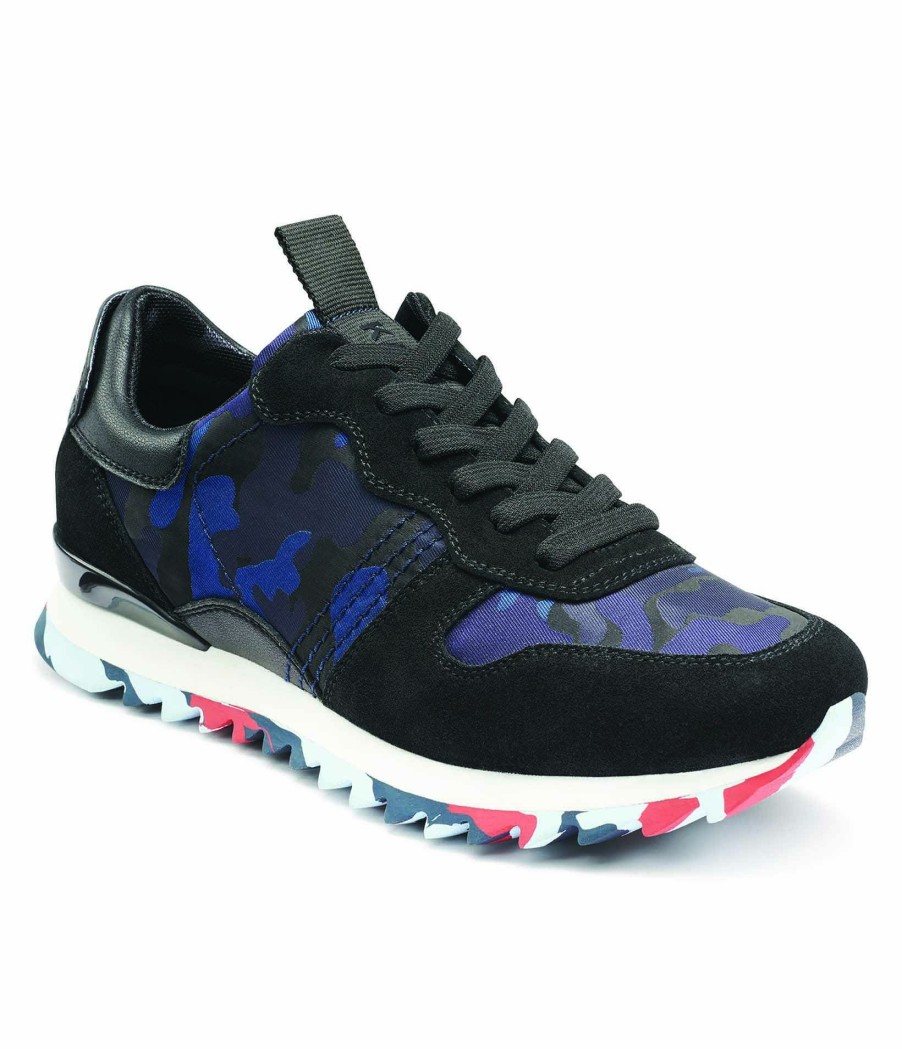 Men * | Lower Prices Camo Runner On Sawtooth Speckle Sole Black/Blue