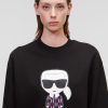 Women * | Opening Sales Ikonik Karl Metallic Monogram Sweatshirt