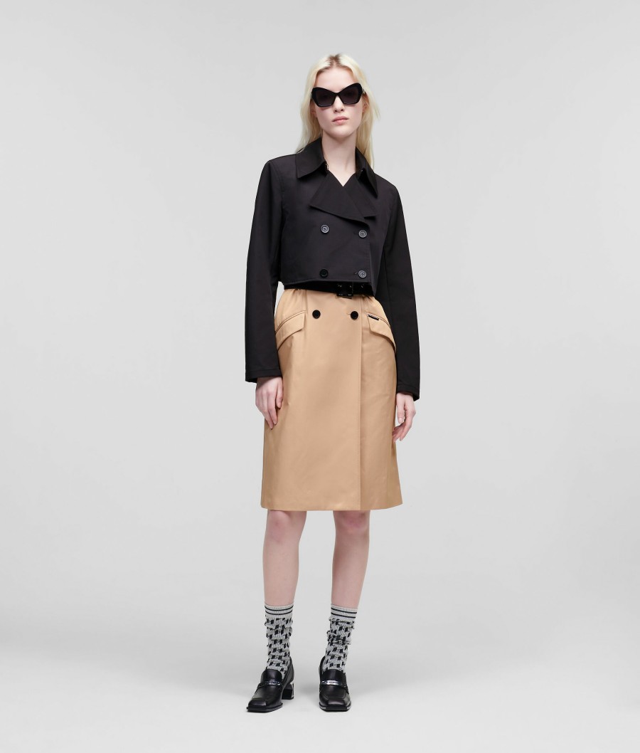 Women * | Sale Online Colour-Block Transformer Trench Coat