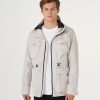 Men * | Latest Fashion Shiny Four Pocket Hooded Jacket