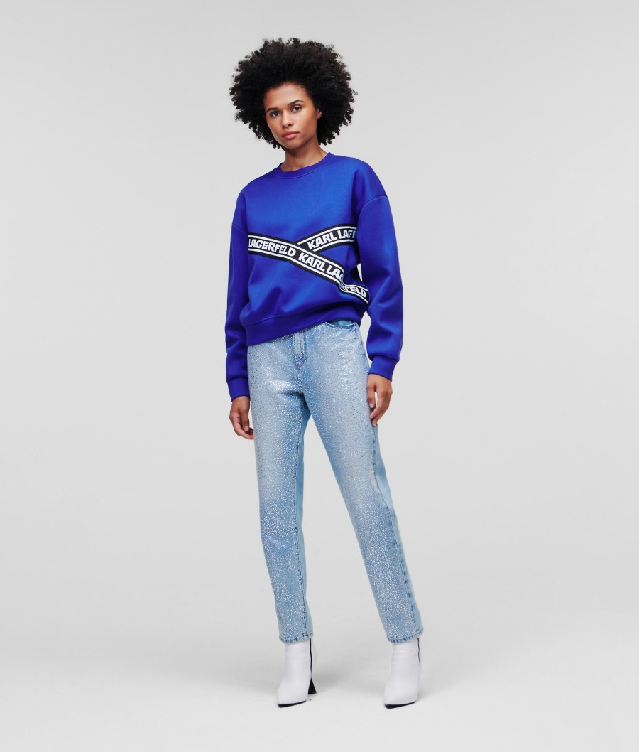 Women * | Hot Sell Karl Logo Cropped Sweatshirt