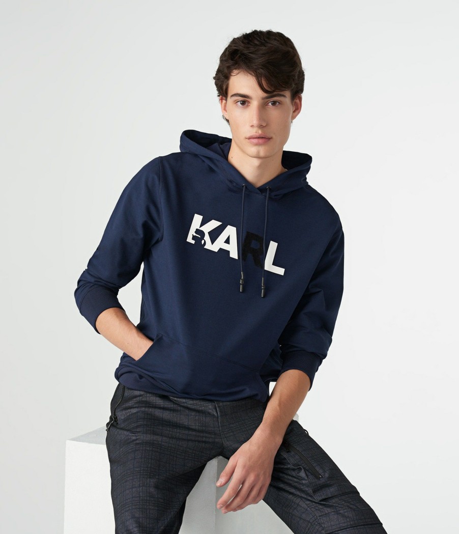 Men * | Latest Fashion Fuzzy Textured Logo Hoodie