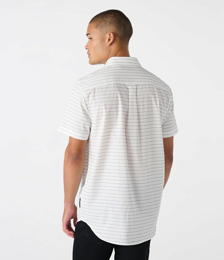 Men * | Cheap Striped Short Sleeve Shirt