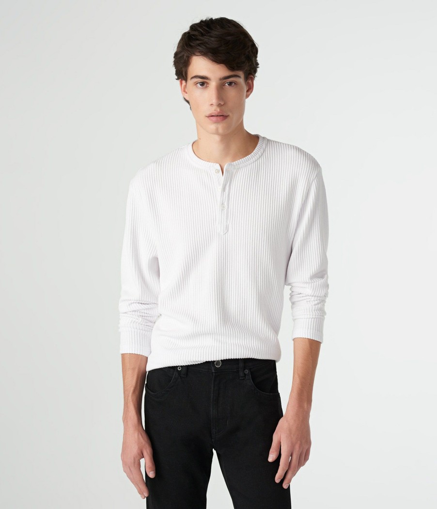 Men * | New Arrivals Melange Rib Henley