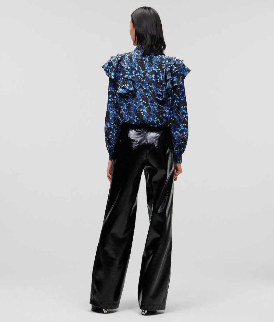 Women * | Closeout Sale Orchid Print Silk Shirt