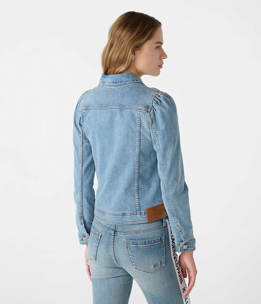 Apparels * | Lower Prices Denim Jacket With Puff And Pins