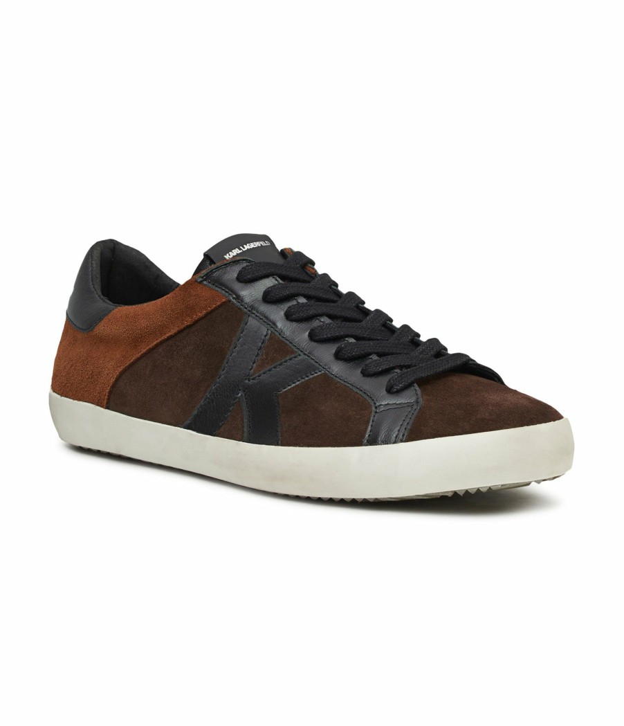 Men * | Cheap Suede K Sneaker On White Sole Dark Brown