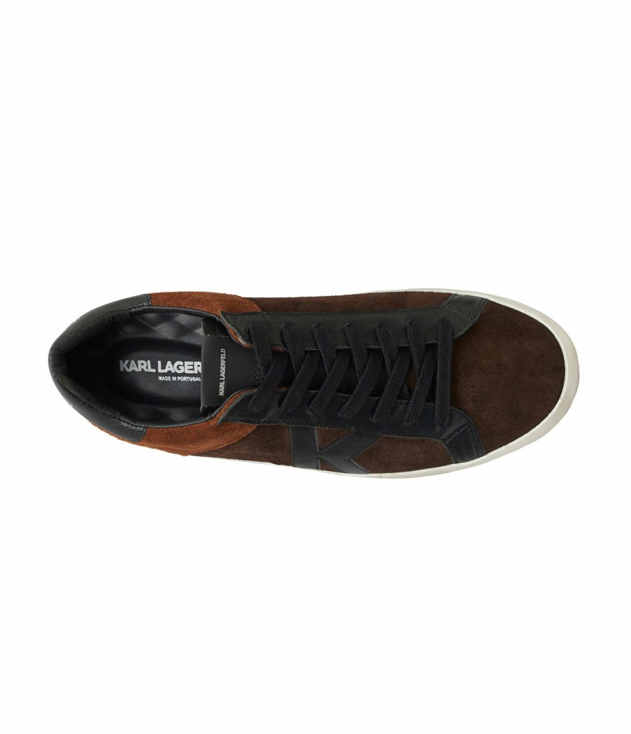 Men * | Cheap Suede K Sneaker On White Sole Dark Brown