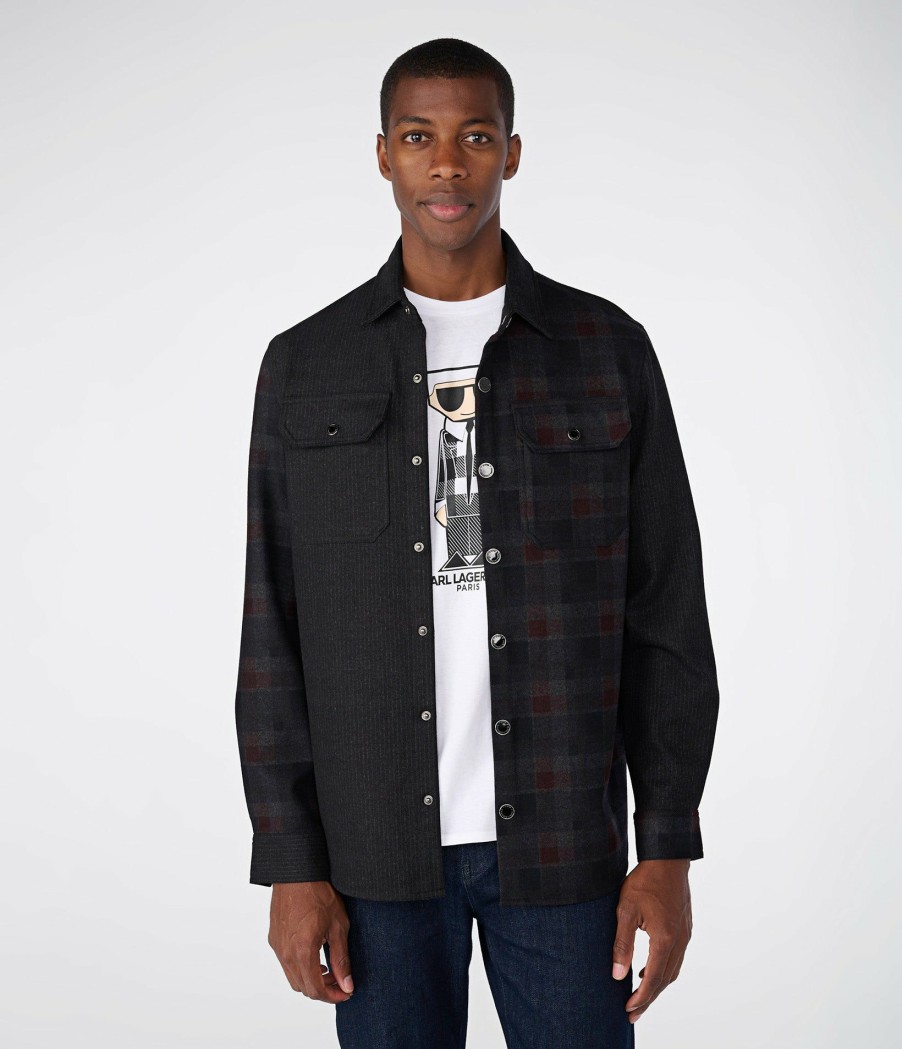 Men * | Exactly Discount Plaid Shirt Jacket