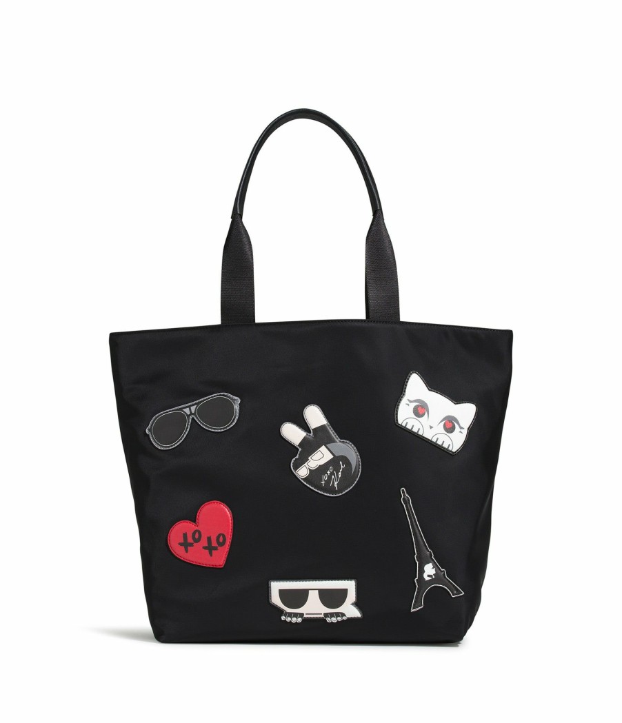 Women * | Reliable Quality Amour Applique Nylon Tote