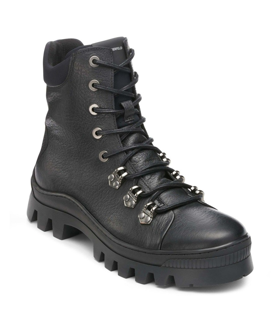 Men * | Reliable Quality Smooth Leather Hiker Boot