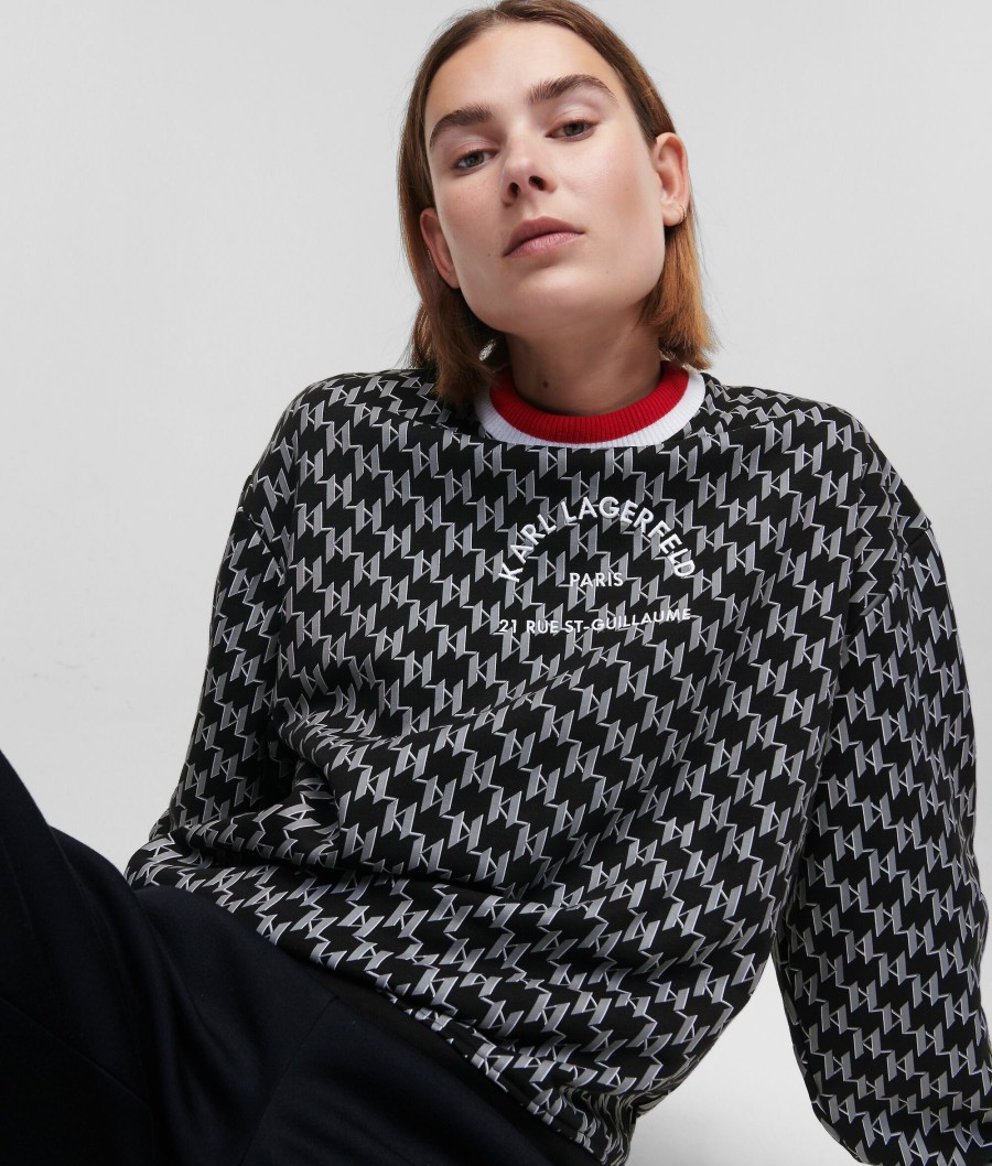 Women * | Store Rue St-Guillaume Kl Monogram-Print Sweatshirt