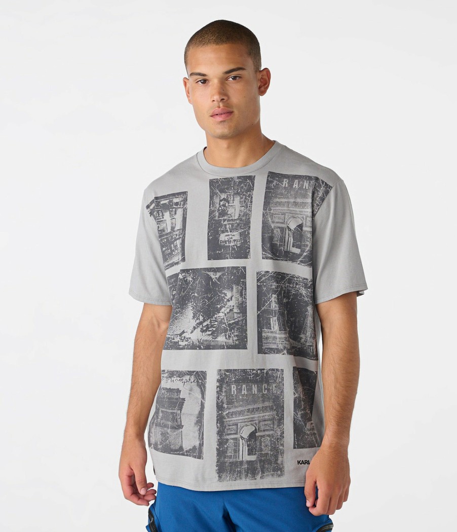 Men * | Special Style Vintage Washed Paris Landscape Tee