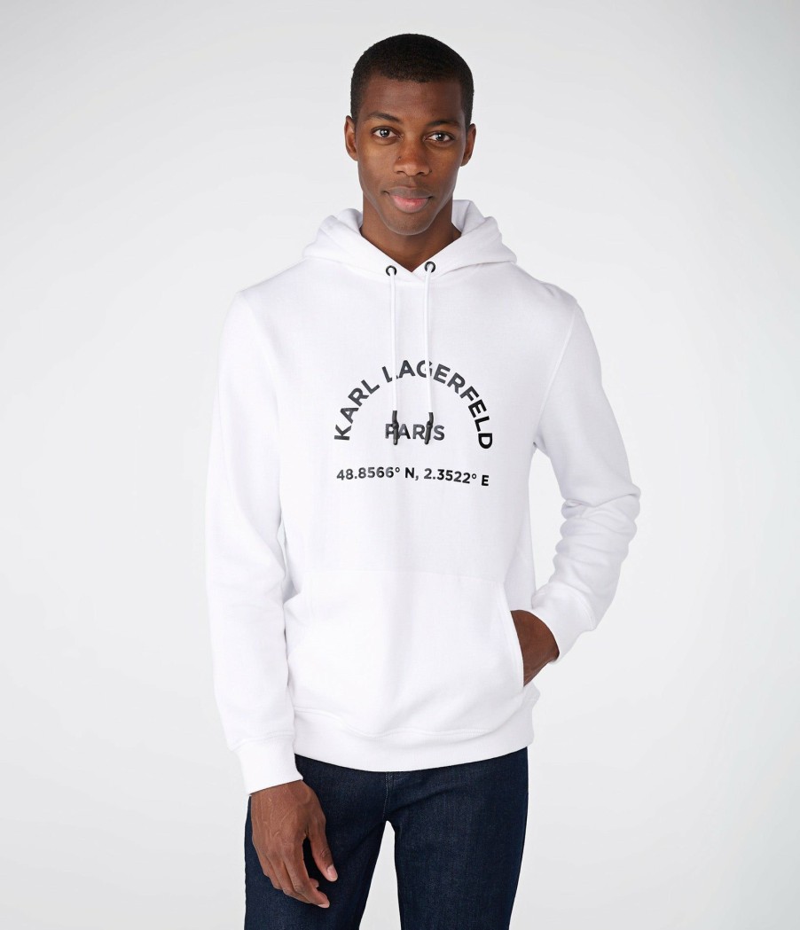 Men * | Attractive Model Latitude/Longitude Hoodie