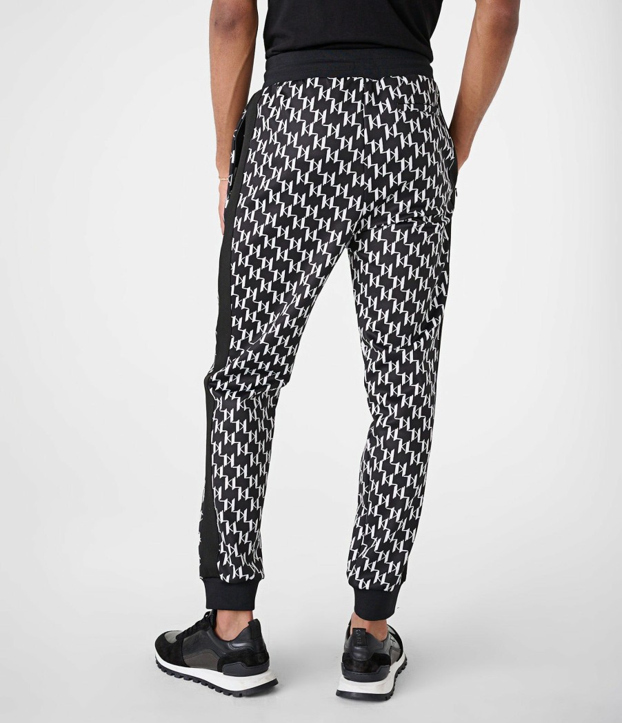 Men * | Discount Sale Kl Allover Print Track Pant Black/White