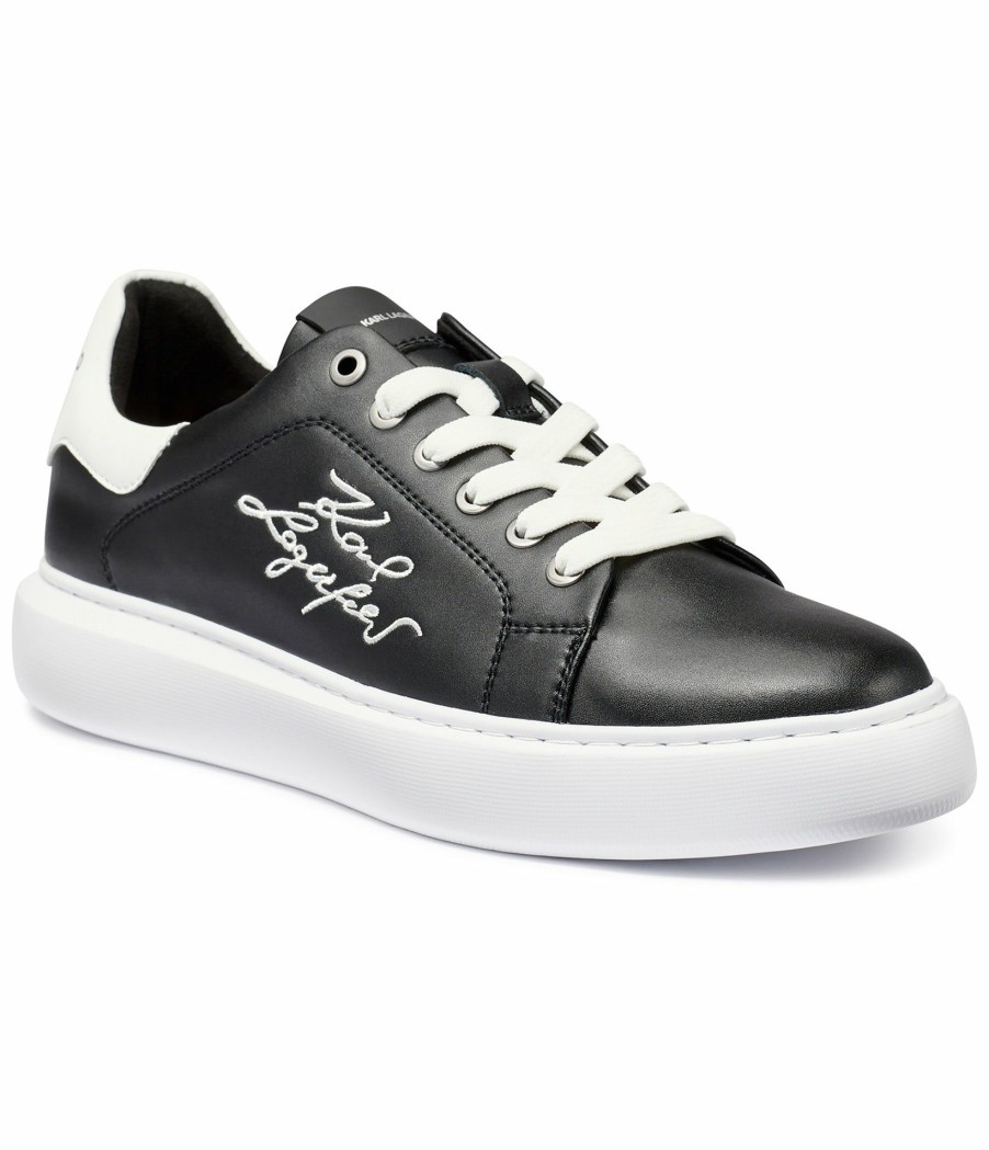 Men * | New Products Men'S Recycled Leather Embroidered Signature Logo Sneaker