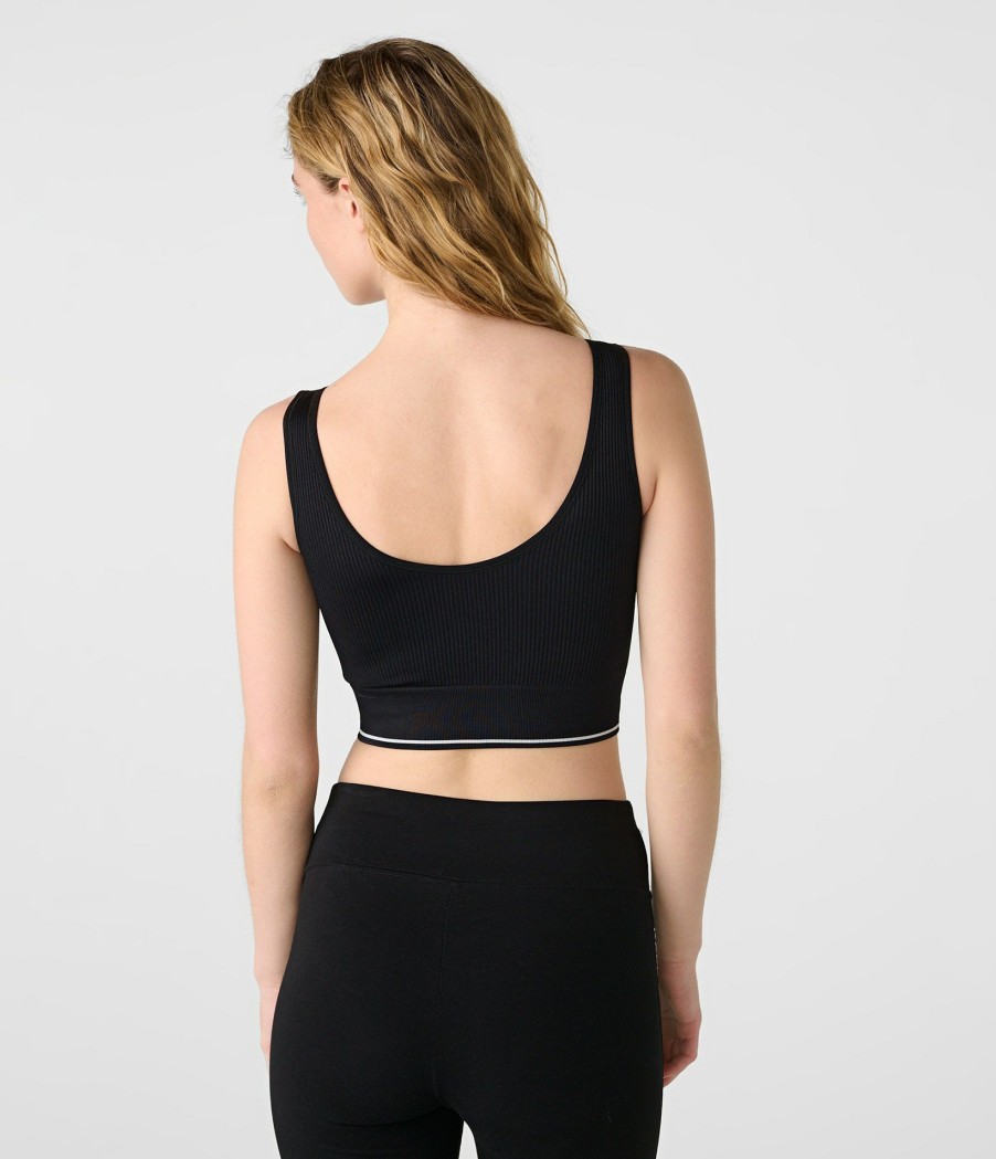 Apparels * | Special Style Ribbed Logo Sports Bra