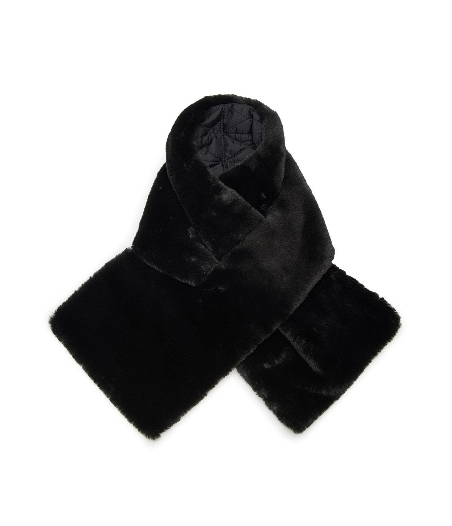 Women * | Discounts Faux Fur Pull Through Scarf