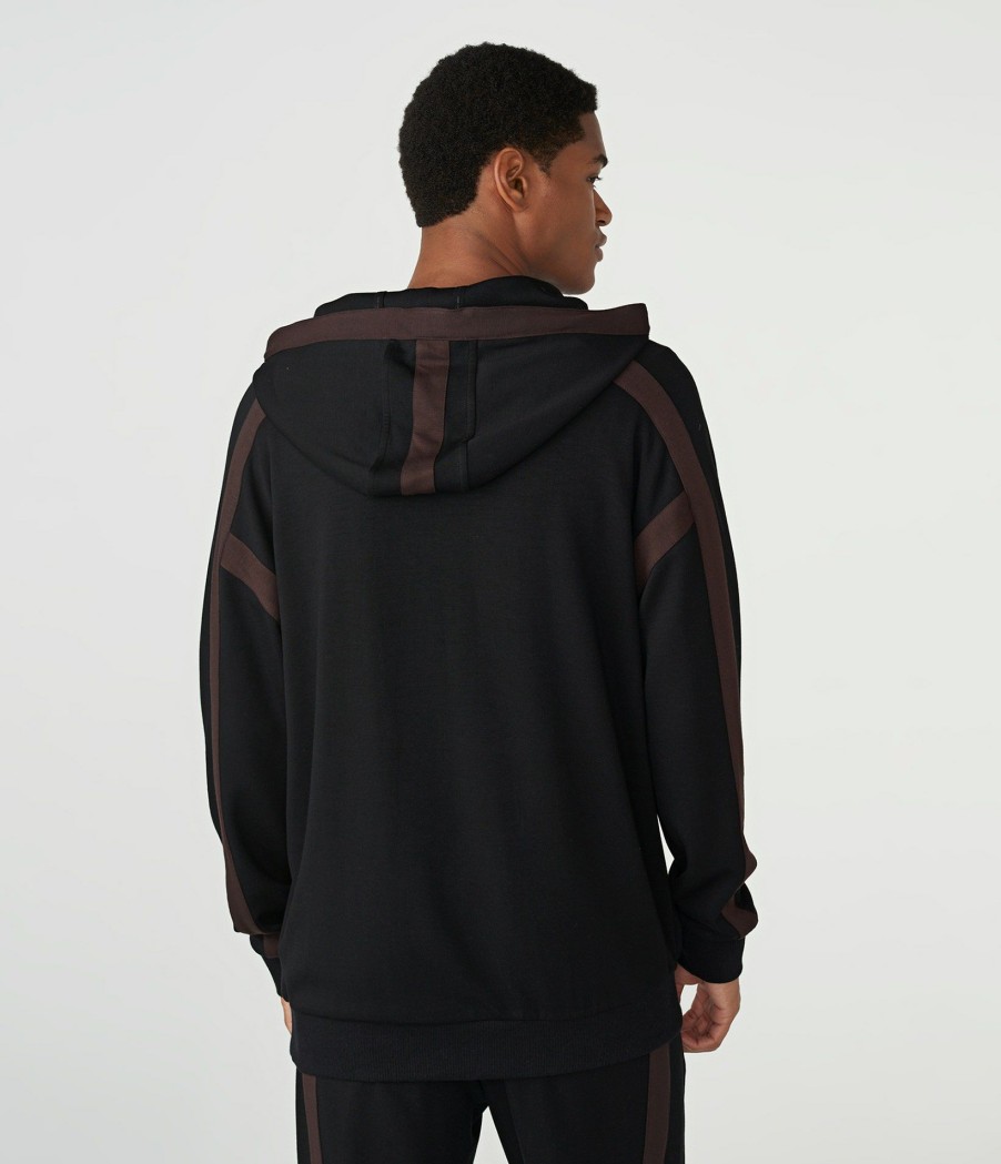 Men * | Attractive Model Stripe Tape Hoodie