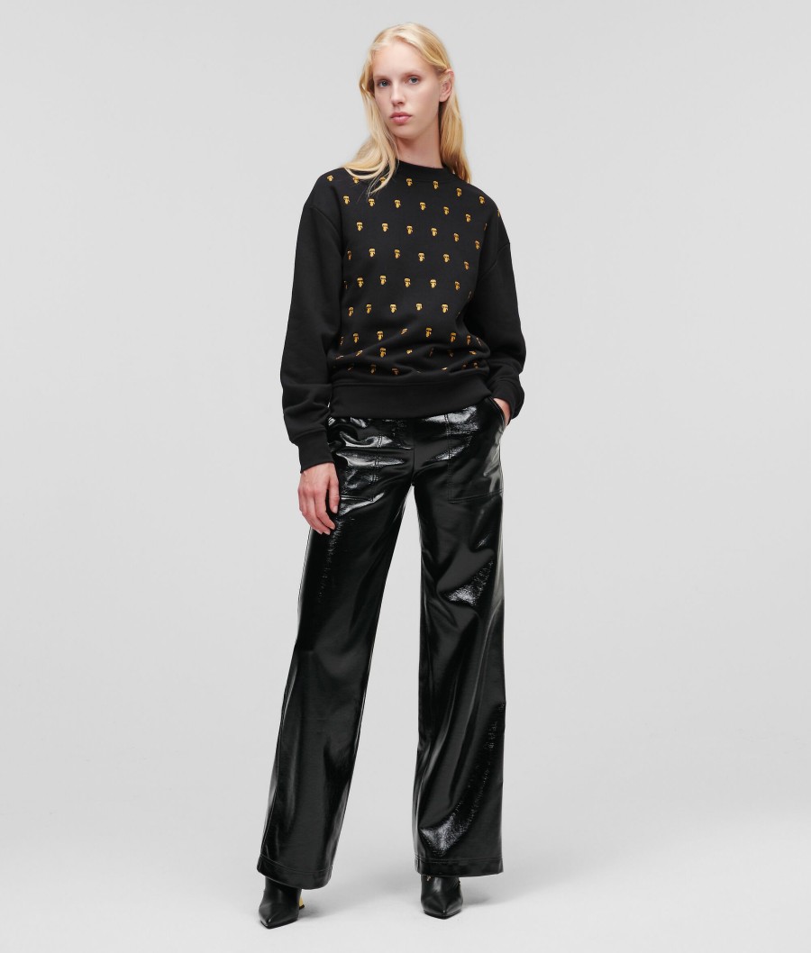 Women * | Hot Sell All-Over Ikonik Karl Embroidered Sweatshirt